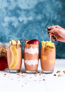 smoothies in glasses