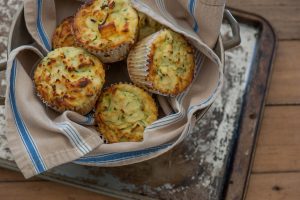 breakfast muffins on a tray