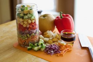 Jar salad in mason jar