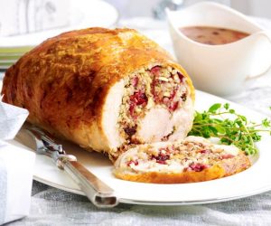 Christmas lunch turkey roll